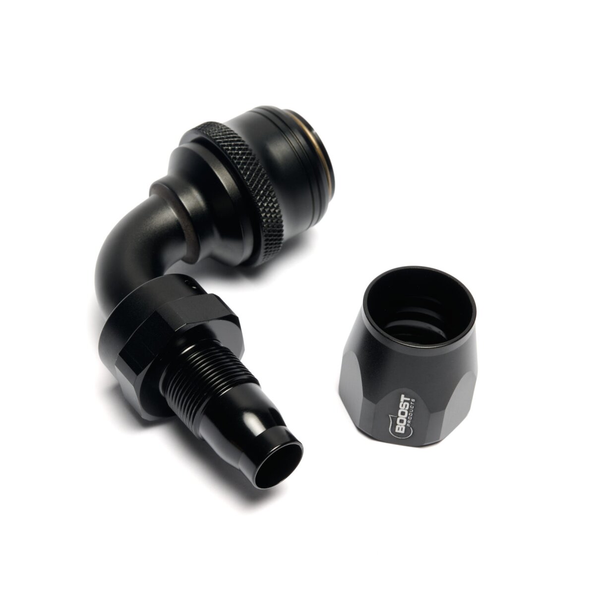 Quick Click Schlauchanschluss Fitting weiblich Dash 4 / -04 AN - 90° - schwarz matt