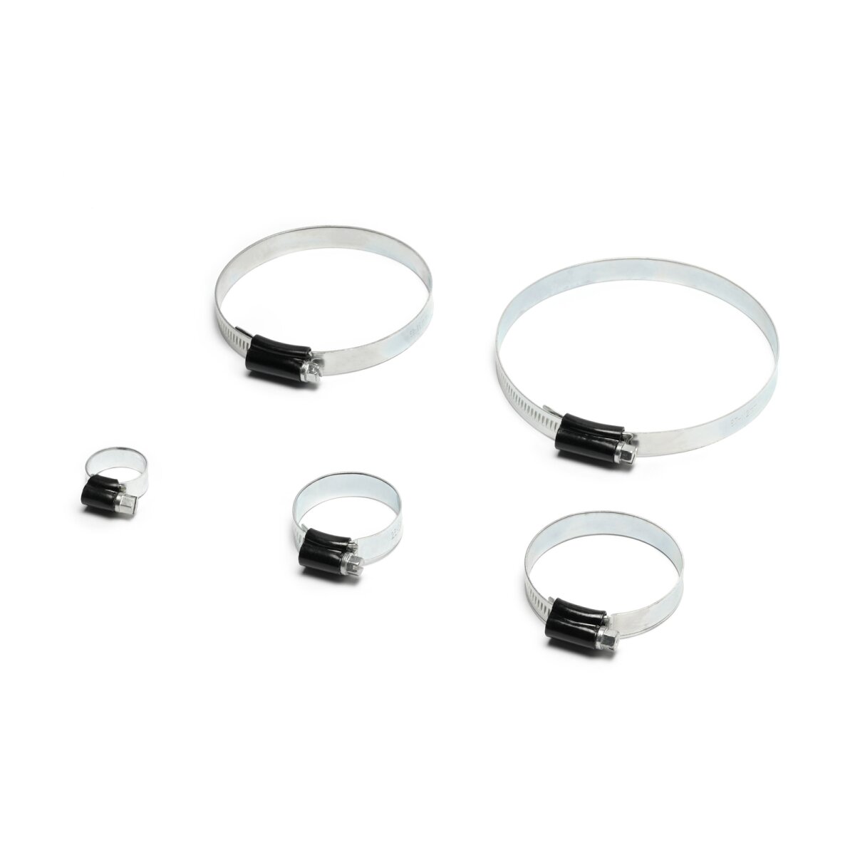 5er Pack HD Schlauchschellen, schwarz, 26-38mm