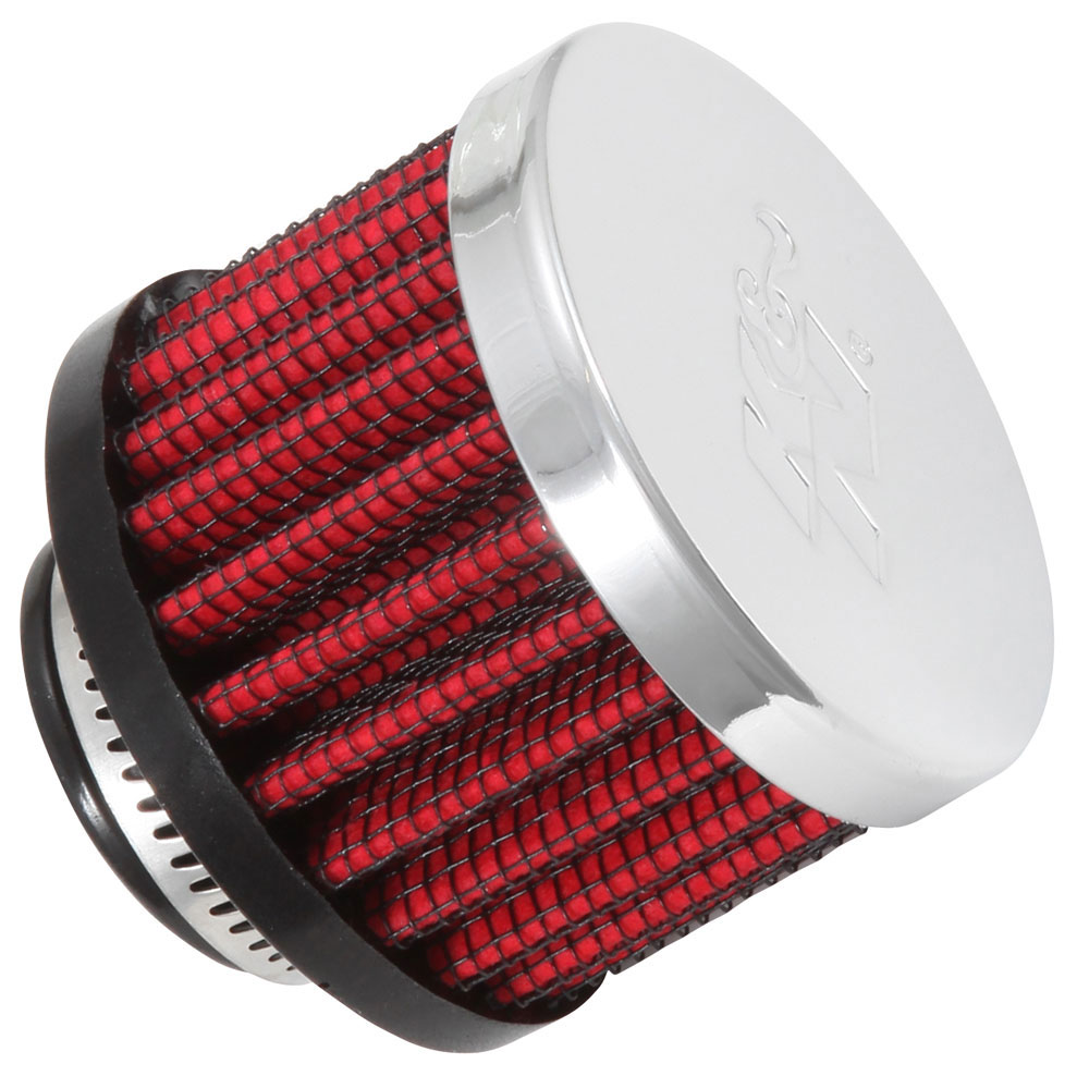 K&N 62-1360 Entlüftungsfilter 19mm Anschluss 38mm hoch Chrom