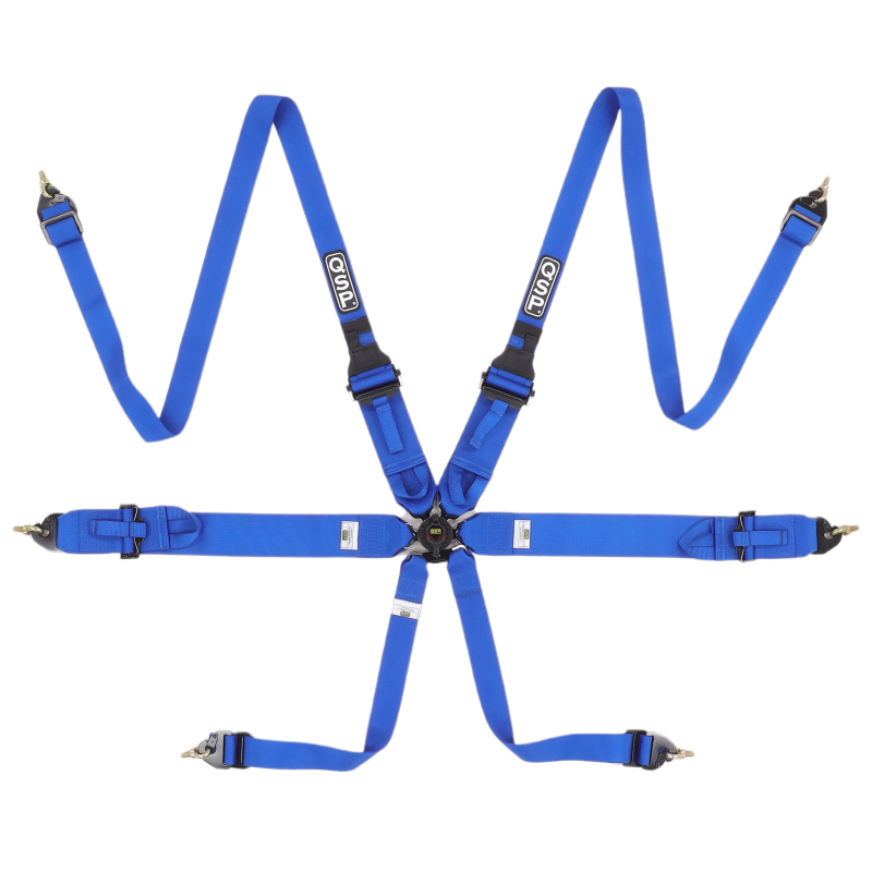 QSP FHR Touring FIA 6-Punkt Renngurte HANS 3/2 Zoll - Blau