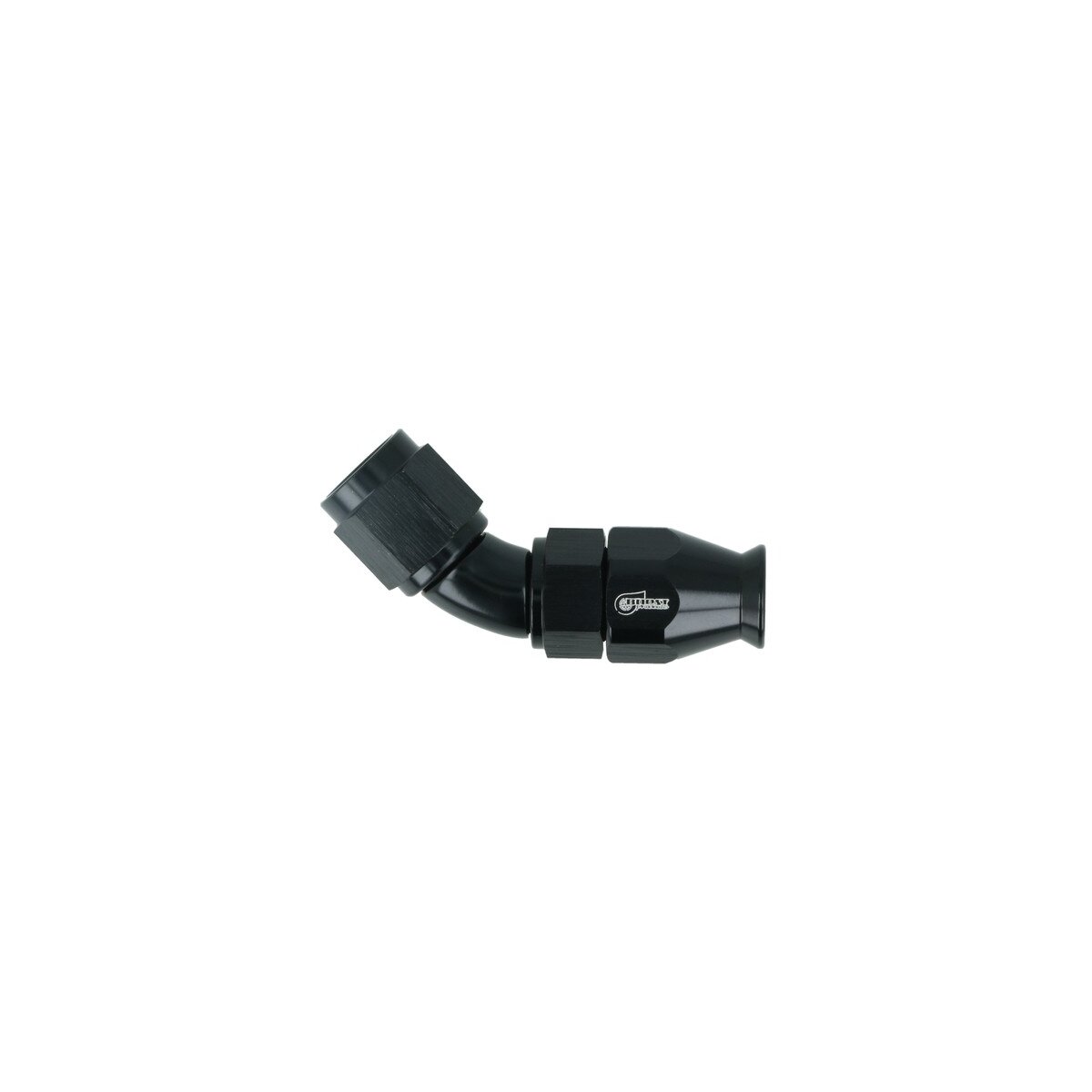 High Flow PTFE Schlauchanschluss Fitting drehbar Dash 4 - 45° - schwarz