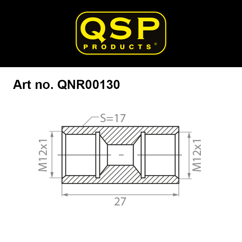 QSP Verbinder für Bremse Messing M12x1.0 konvex Female