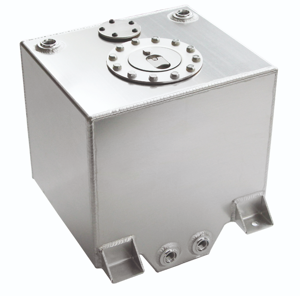 QSP Aluminium Kraftstofftank 40 Liter silber 4x AN8 Anschluss NEU