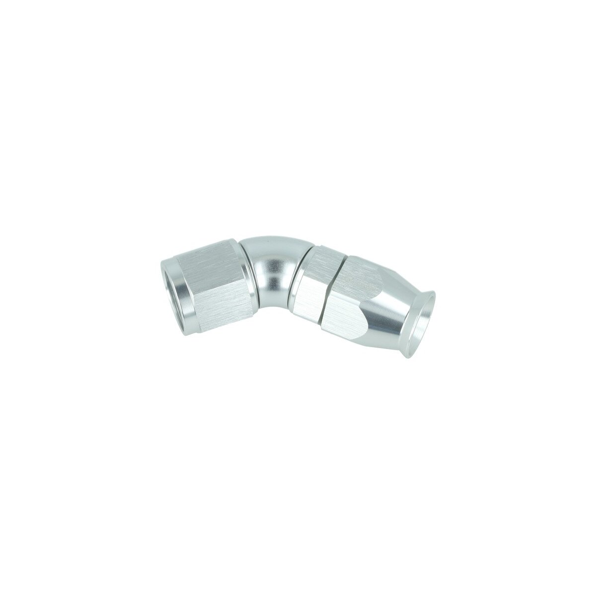 High Flow PTFE Schlauchanschluss Fitting drehbar Dash 8 - 45° - silber